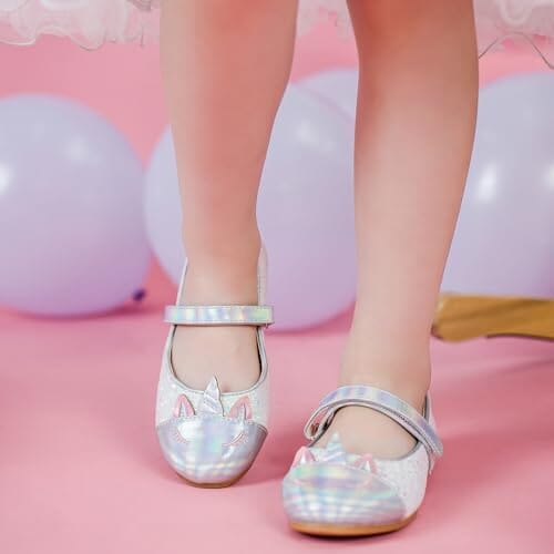 Girls Unicorn Flats White Unicorn Upper Casual Girls Ballerinas