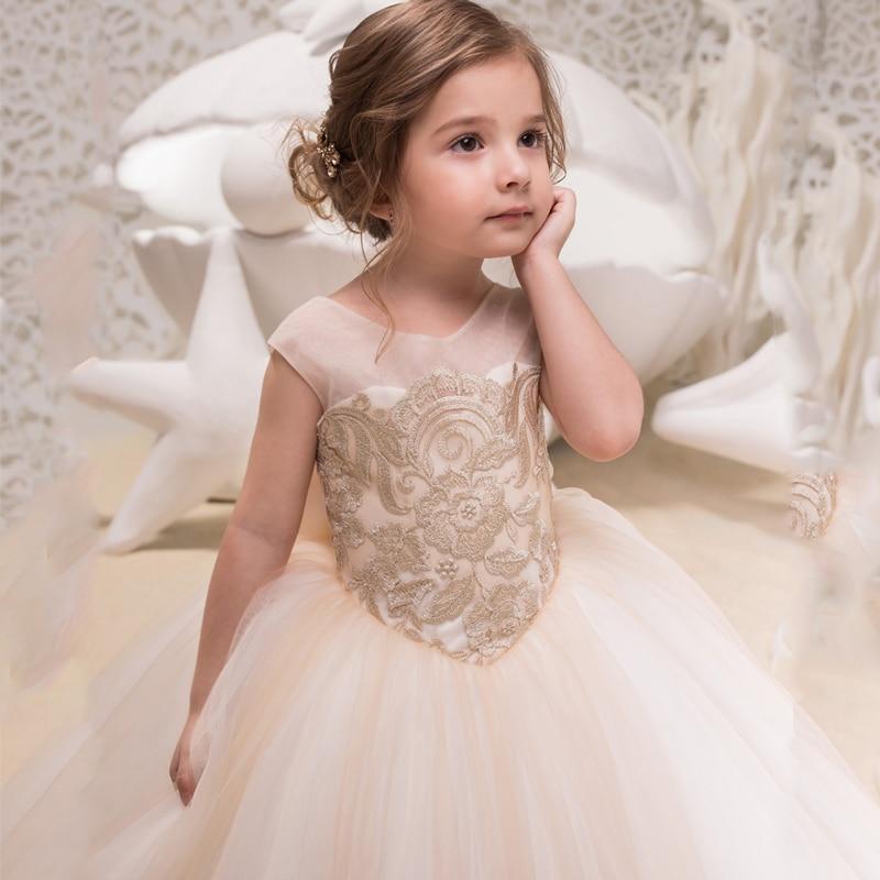 open lace back dress Champagne Princess Dress 9T / Pink