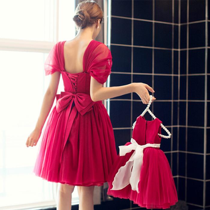 Mother Daughter Party Evening Dress Red / 5T Mother Daughter Party Evening Dress Red / 5T