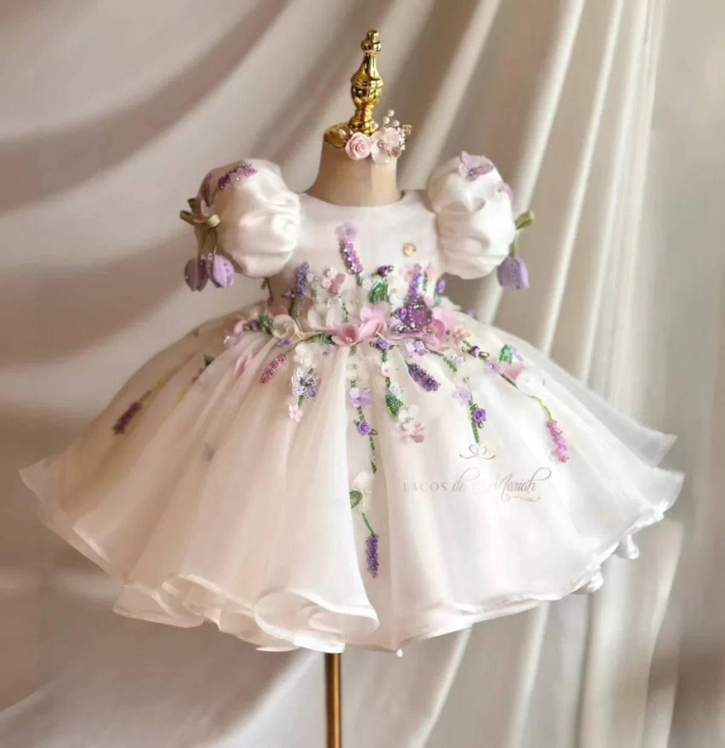 Fae Floral Princess Dress | Hand-Beaded Luxury Girls Gown