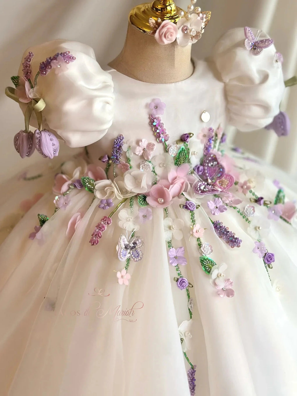 Fae Floral Princess Dress | Hand-Beaded Luxury Girls Gown