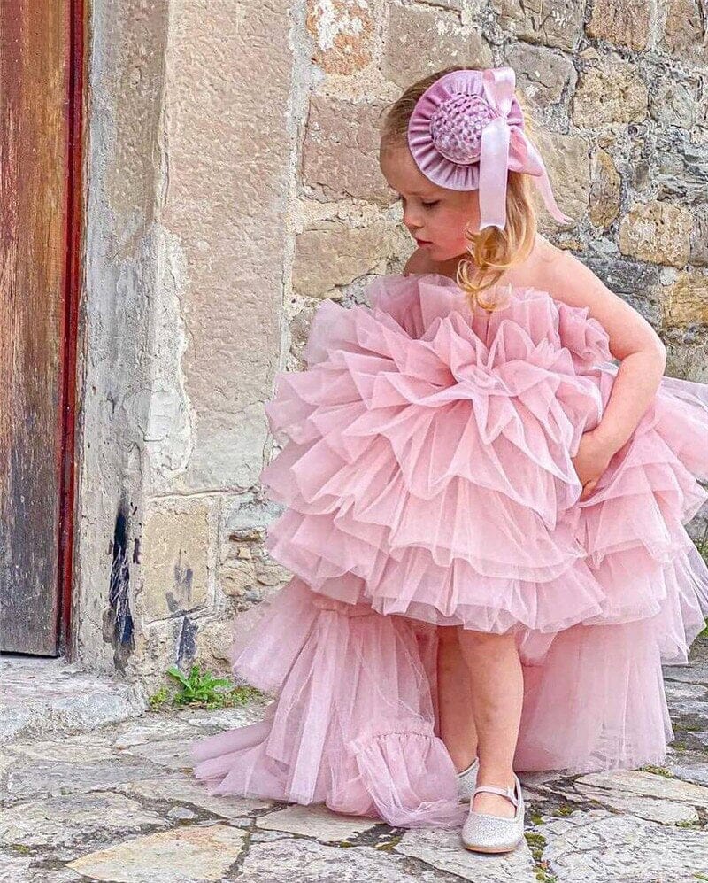open lace back dress Princess Pink Tulle Prom Dresses Cap Sleeves Prom Dress APD3139