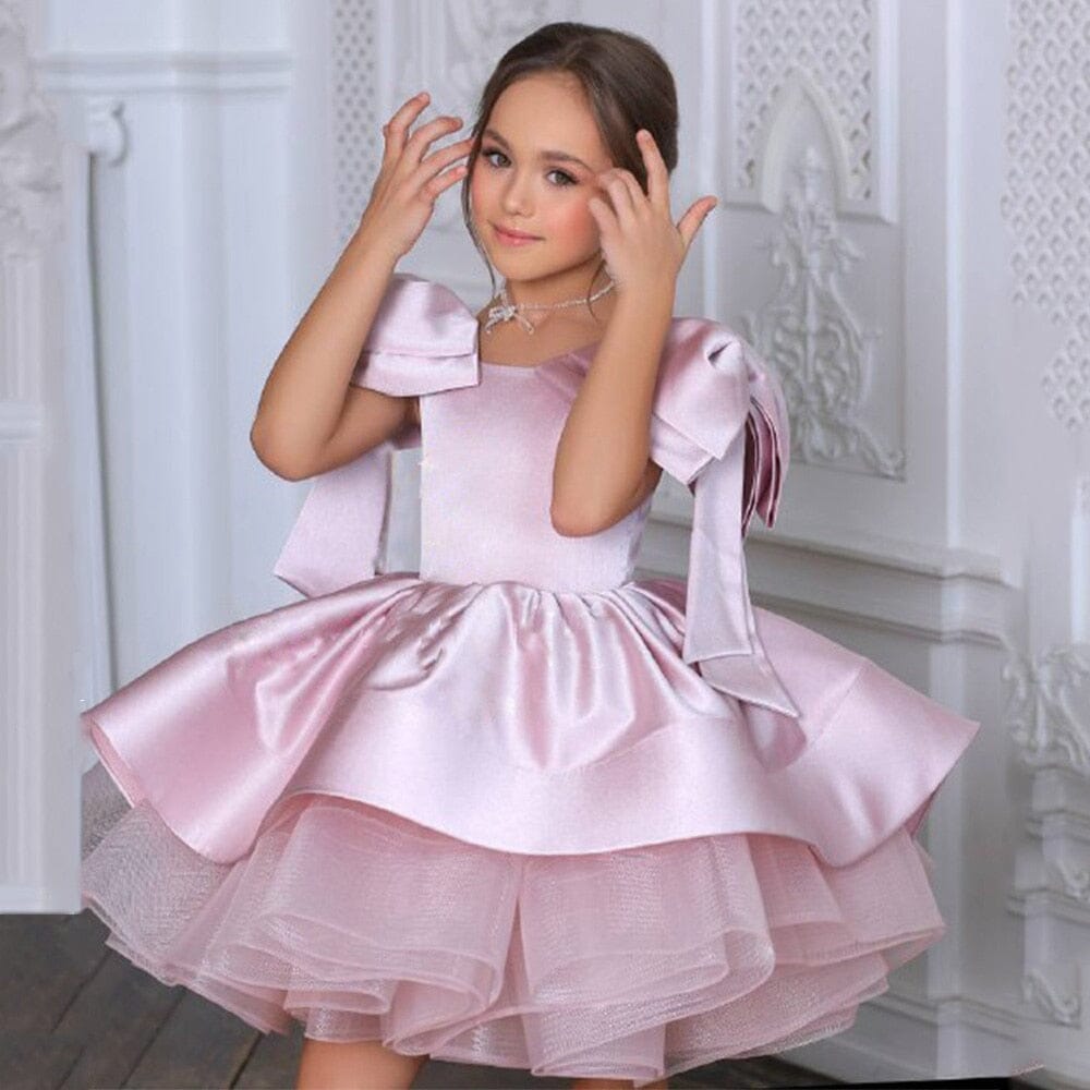 Cute Bow Dress Beautiful Bow Princess Dress Pink Cute Bow Dress Beautiful Bow Princess Dress Pink