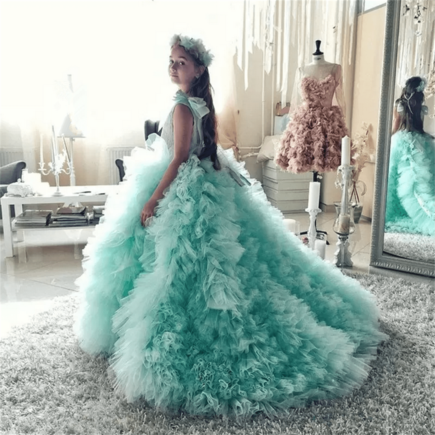 Sea Foam Stormy Dress Child-9