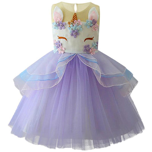 open lace back dress Unicorn Deluxe Party Dress 1-2 / Pink